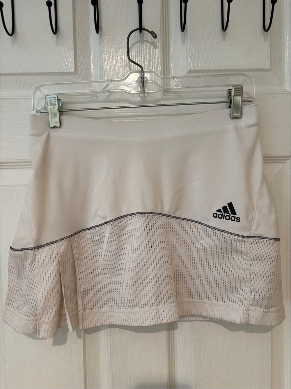 Adidas White Women's Mesh Tennis Skort with Logo